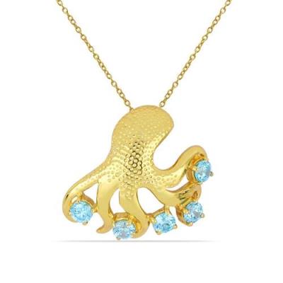 BUY GENUINE SWISS BLUE TOPAZ GEMSTONE FASHION PENDANT